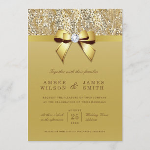 Invitation Séquences or Glam et Mariage Bow
