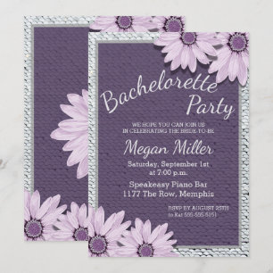 Invitation Séquins et marguerites Bachelorette Party
