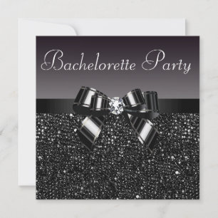 Invitation Séquins imprimés, Bachelorette Bow & Diamond