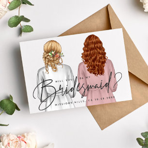 Invitation Seras-tu ma demoiselle d'honneur? Filles en robe V