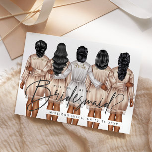 Invitation Seras-Tu Ma Demoiselle D'Honneur? Filles En Robes