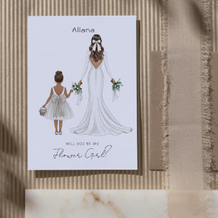 Invitation Seras-tu ma demoiselle d'honneur ? Illustration pe