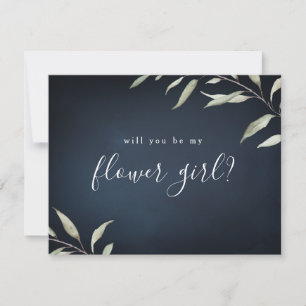 Invitation Seras-tu ma demoiselle d'honneur marine minimalist