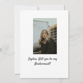 Invitation Seras-tu ma photo Bridesmaid élégant moderne