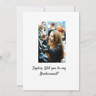 Invitation Seras-tu ma photo Bridesmaid élégant moderne