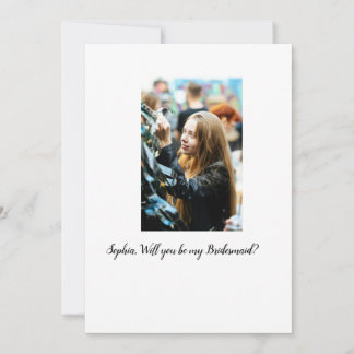 Invitation Seras-tu ma photo Bridesmaid élégant moderne