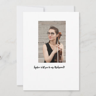 Invitation Seras-tu ma photo Bridesmaid élégant moderne