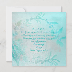 Invitation Seras-Tu Ma Servante D'Accueil Ocean Aqua Blue
