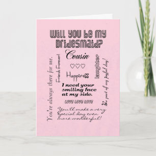 Invitation Seras-Tu Ma Servante D'Epouse, Rose, Cousin ?