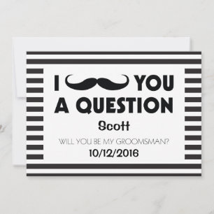 Invitation Seras-tu mon garçon d'honneur Moustache Rayures No