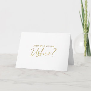 Invitation Seras-tu mon huissier ? Main d'or en lettres