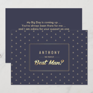 Invitation Seras-tu mon Meilleur Homme ? Mariage d'or bleu ma