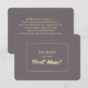 Invitation Seras-tu mon Meilleur Homme ? Mariage d'or Dark Mo