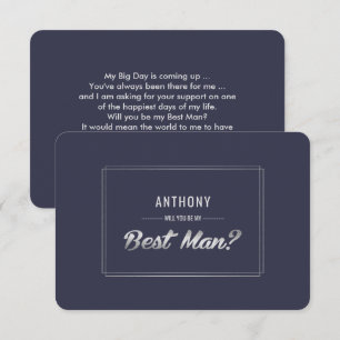 Invitation Seras-tu mon Meilleur Homme ? Mariage en argent bl