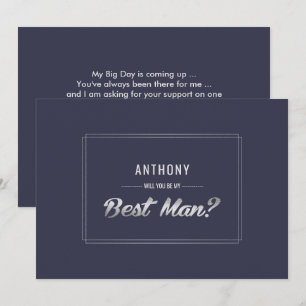 Invitation Seras-tu mon Meilleur Homme ? Mariage en argent bl