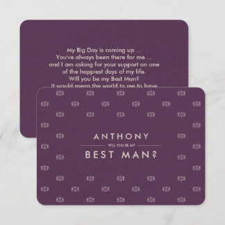 Invitation Seras-tu mon Meilleur Homme ? Motif de prune Burla