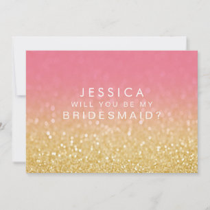 Invitation Seras-Tu Mon Porte-Mresse Gold Pink Ombre