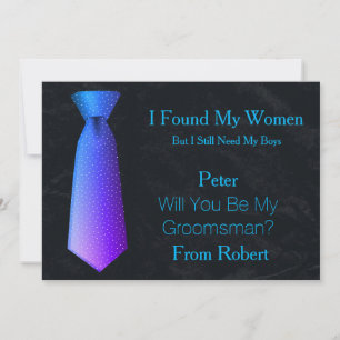 Invitation Seras-tu mon témoin de mariage Cravate sarcelle et