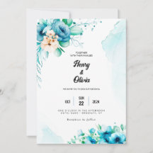 Sérénade en bleu : Mariage floral aquarelle