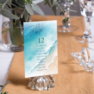 Invitation Serene Blue Ocean Beach Table Chart