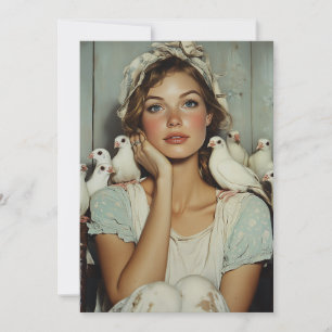 Invitation Serene Farm Maiden White Doves - Symbole de paix