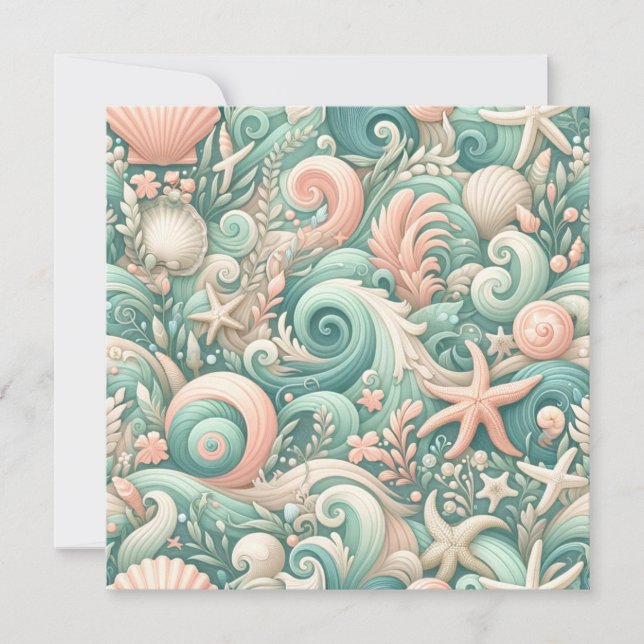 Invitation Serene Seashore Fils : Pastel Ocean Whispers (Devant)