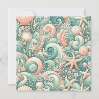 Invitation Serene Seashore Fils : Pastel Ocean Whispers