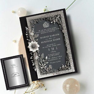 Invitation Sérénité argentée et élégance florale Mariage isla