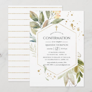 Invitation Serenité de la verdure géométrique de confirmation