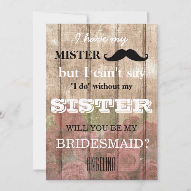 Invitation Serez-vous ma demoiselle d'honneur ? (Devant)