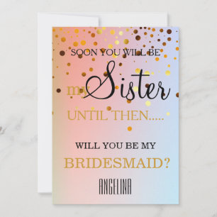 Invitation Serez-vous ma demoiselle d'honneur ?