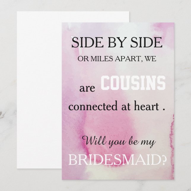 Invitation Serez-vous ma demoiselle d'honneur ? (Devant / Derrière)