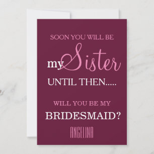 Invitation Serez-vous ma demoiselle d'honneur ?
