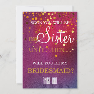 Invitation Serez-vous ma demoiselle d'honneur ?