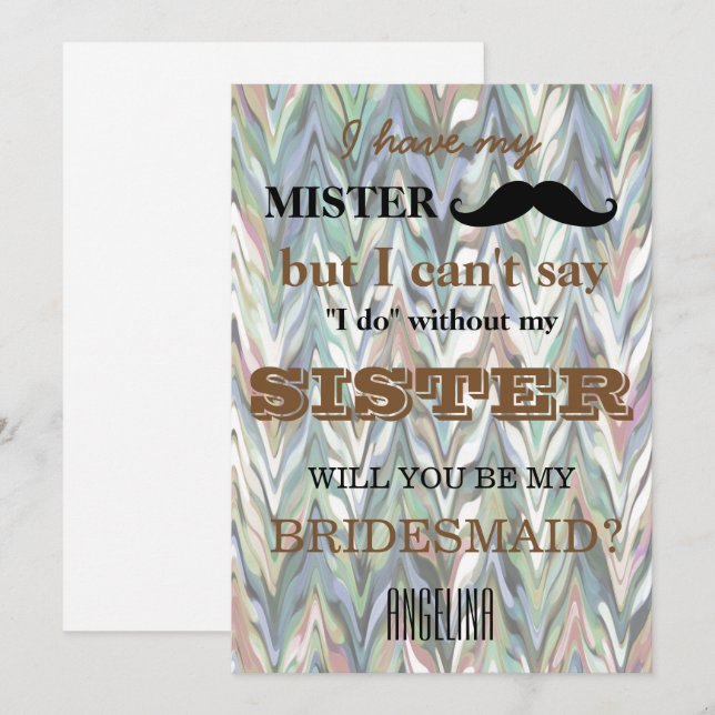 Invitation Serez-vous ma demoiselle d'honneur ? (Devant / Derrière)