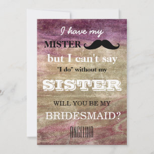 Invitation Serez-vous ma demoiselle d'honneur ?