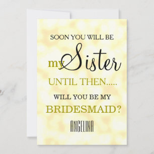 Invitation Serez-vous ma demoiselle d'honneur ?