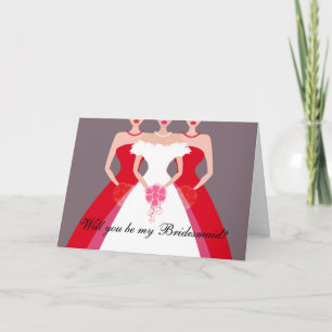 Invitation Serez-vous ma demoiselle d'honneur ? Fête nuptiale