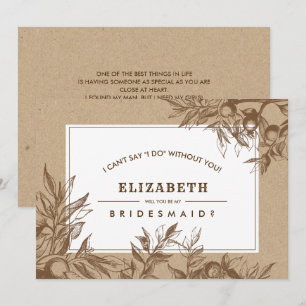 Invitation Serez-vous ma demoiselle d'honneur ? Papier Botani