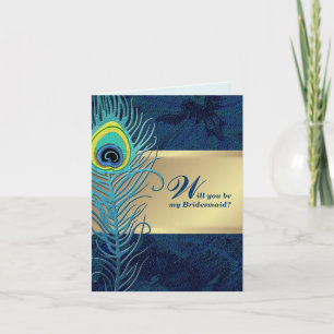 Invitation Serez-vous ma demoiselle d'honneur ? Plumes de paq