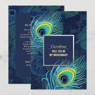 Invitation Serez-vous ma demoiselle d'honneur ? Plumes de paq