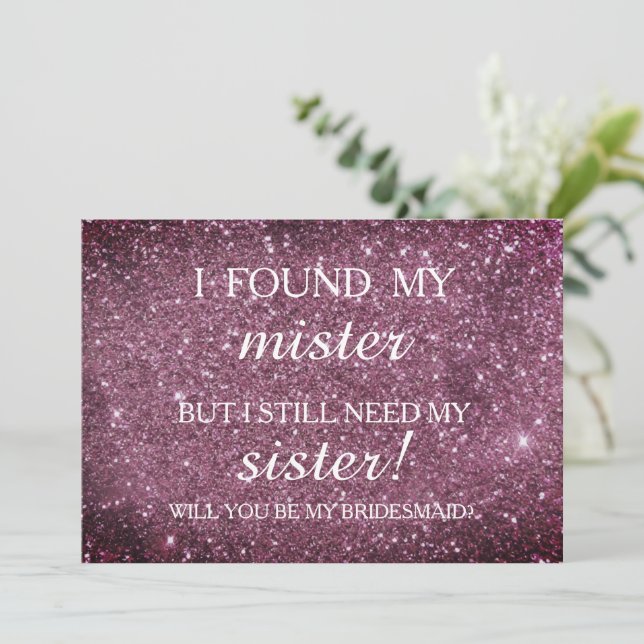 Invitation Serez-vous ma demoiselle d'honneur ? Rose Gold Dri (Debout devant)
