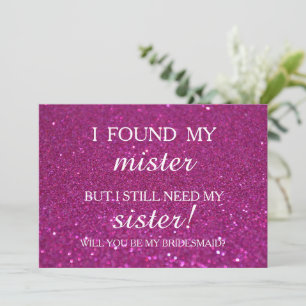 Invitation Serez-vous ma demoiselle d'honneur ? Rose Gold Dri