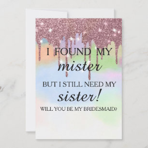 Invitation Serez-vous ma demoiselle d'honneur ? Rose Gold Dri