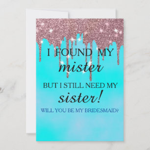Invitation Serez-vous ma demoiselle d'honneur ? Rose Gold Dri