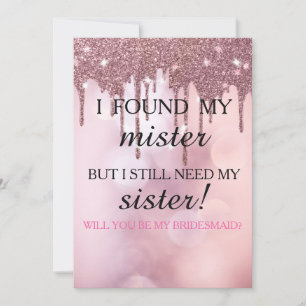 Invitation Serez-vous ma demoiselle d'honneur ? Rose Gold Dri