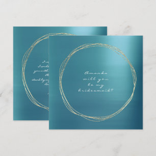 Invitation Serez-Vous Ma Femme D'Accueil Blue Aqua Luxury Gol