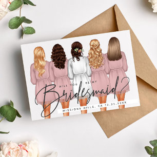 Invitation Serez-Vous Ma Femme D'Accueil ? Filles en Robes V2