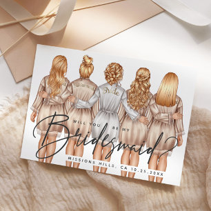 Invitation Serez-Vous Ma Femme D'Accueil ? Filles en Robes V3