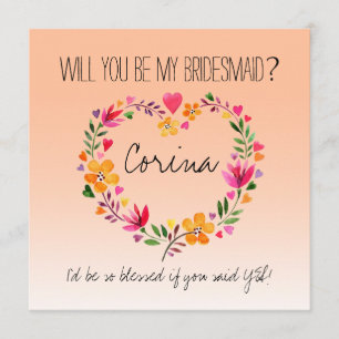 Invitation Serez-Vous Ma Femme D'Accueil Fleurs De Coeur Wrea